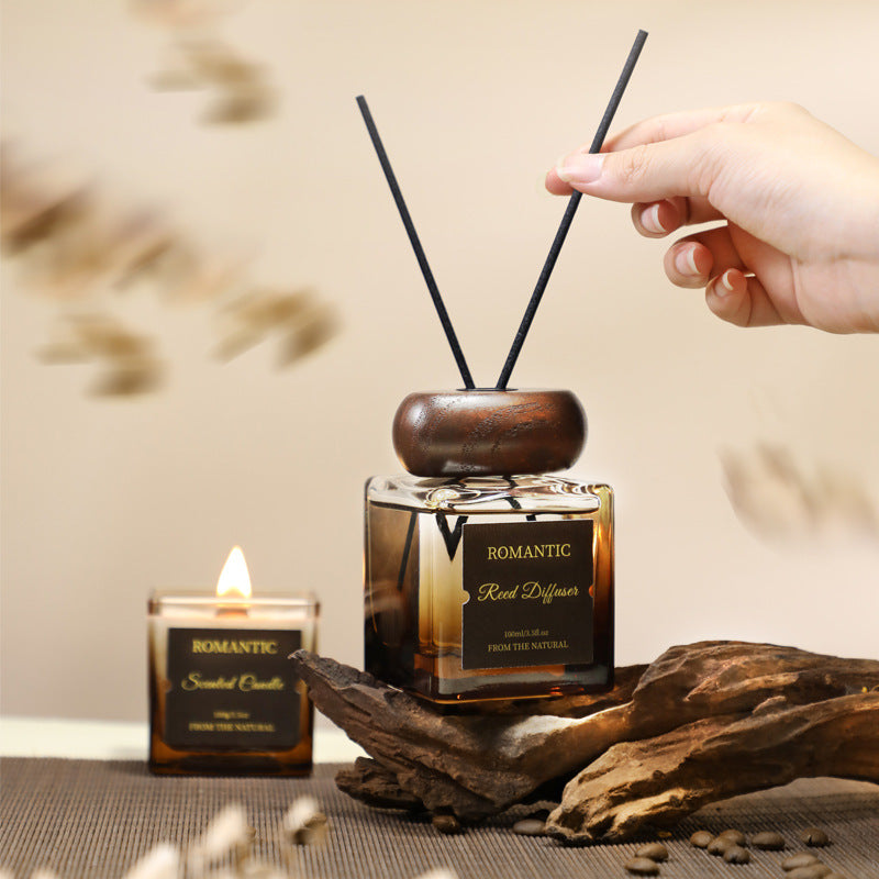 Vintage Wooden Scented Candle Gift Box — Luxury Fragrance Set